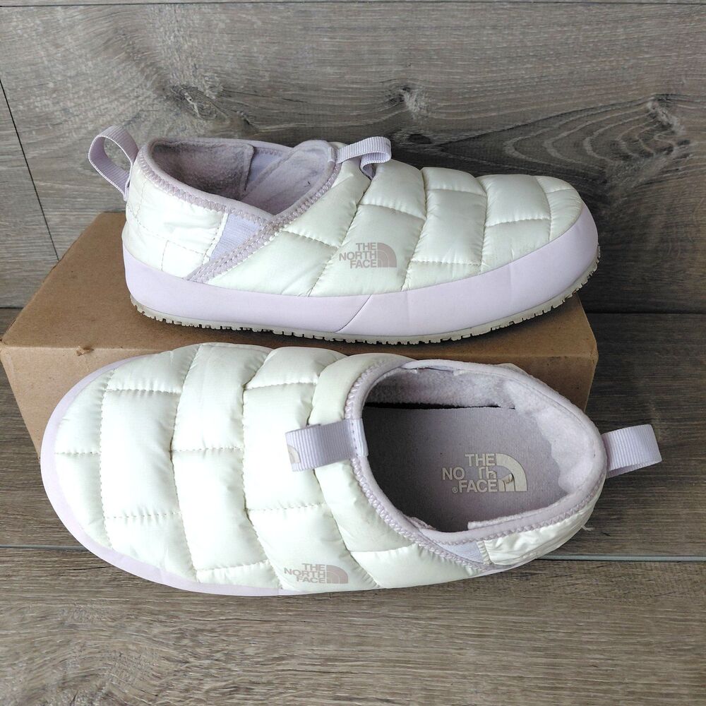 The North Face Thermoball Slippers Womens 6 White Purple Traction Mule V Slip On